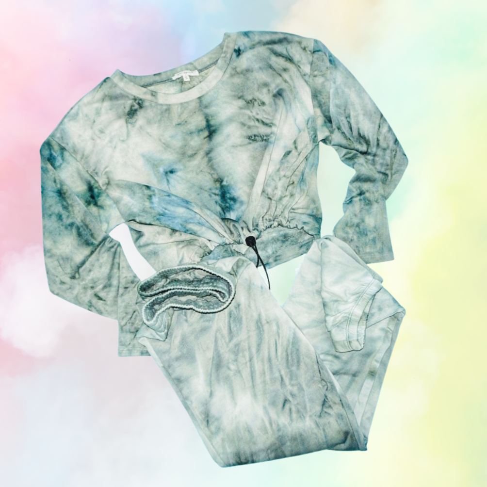 Tie Dye Loungewear Set Jade and Sage